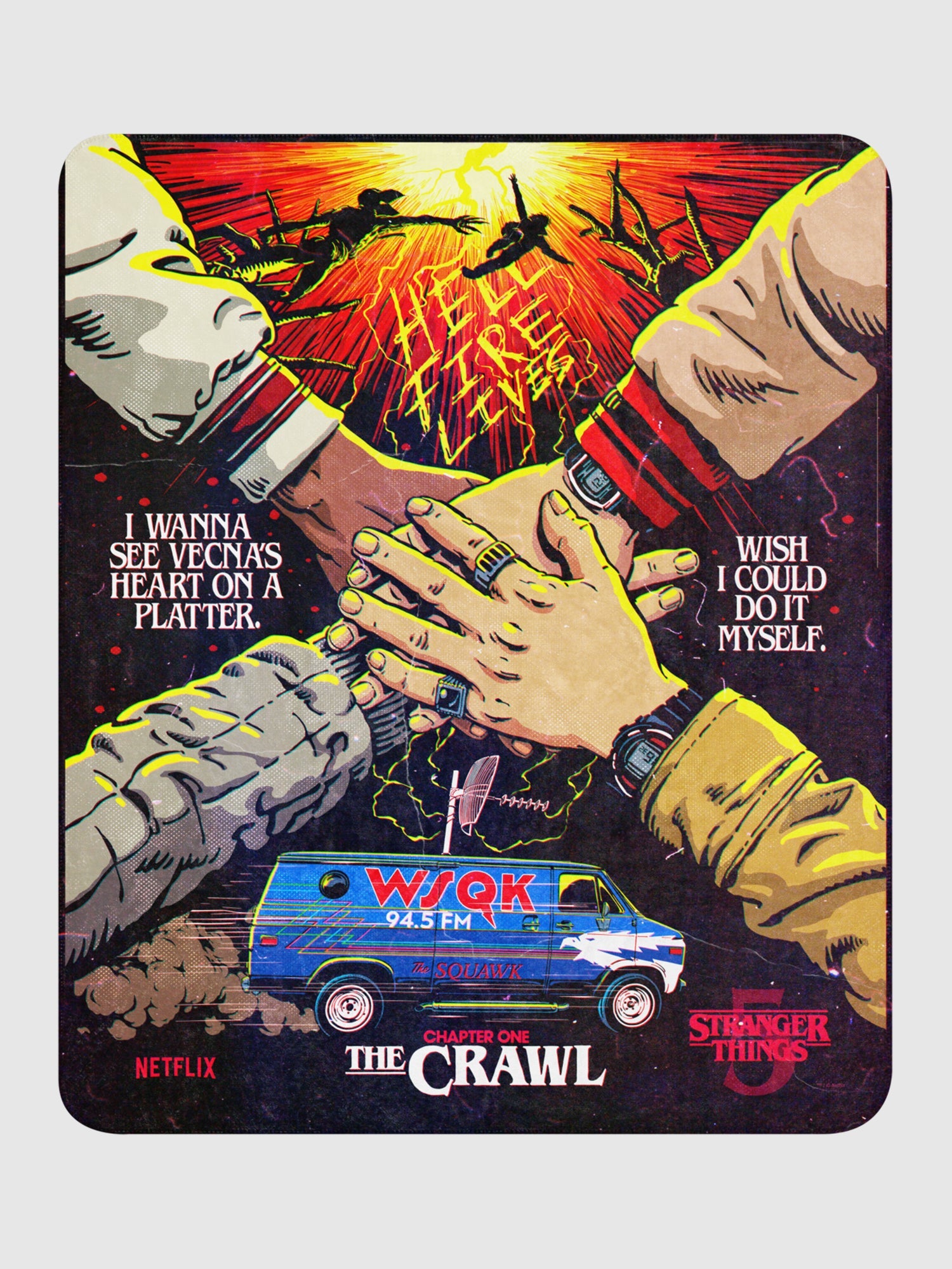 Stranger Things Season 5 x Butcher Billy The Crawl Premium Sherpa Blanket