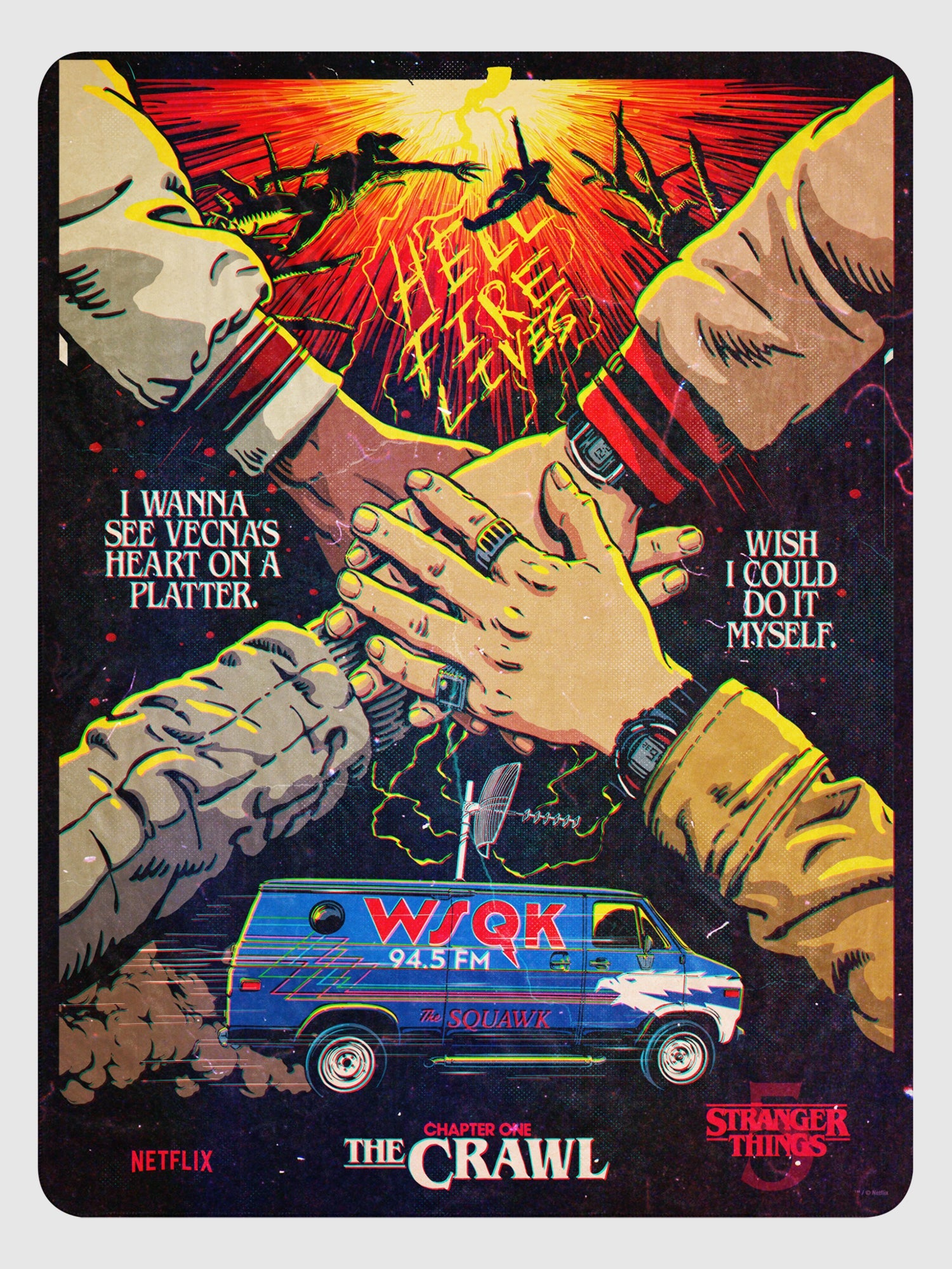 Stranger Things Season 5 x Butcher Billy The Crawl Premium Sherpa Blanket