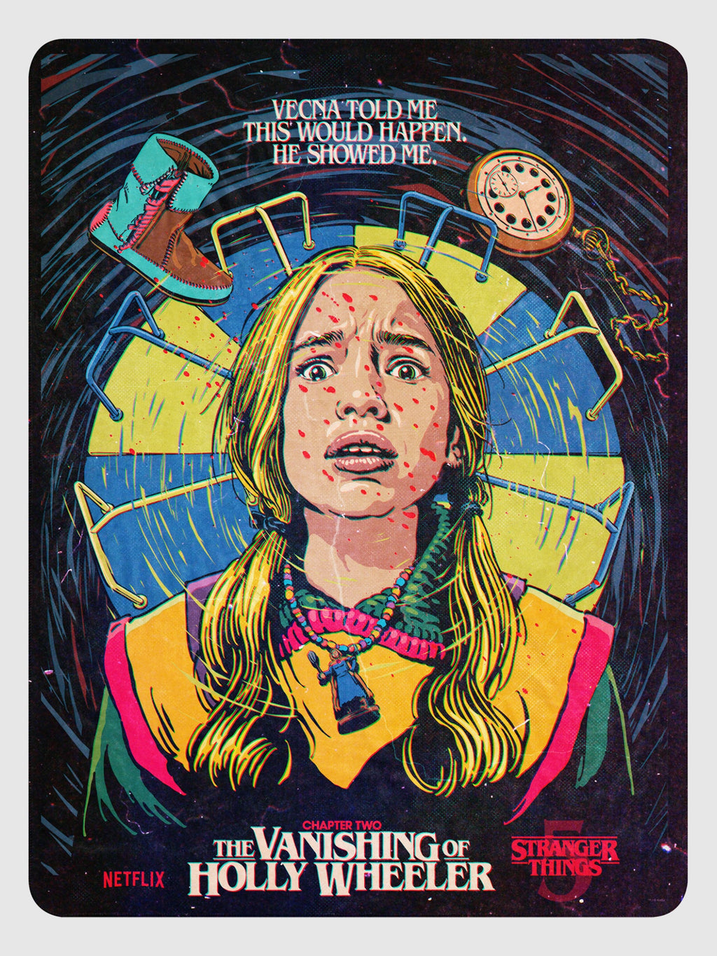 Stranger Things Season 5 x Butcher Billy The Vanishing of Holly Wheeler Premium Sherpa Blanket