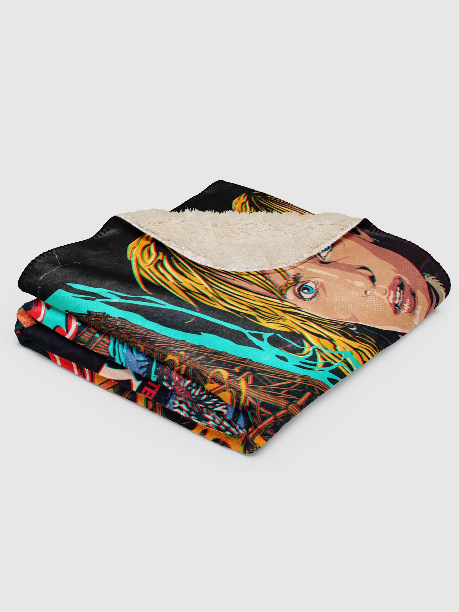 Stranger Things Season 5 Butcher Billy Shock Jock Sherpa Blanket