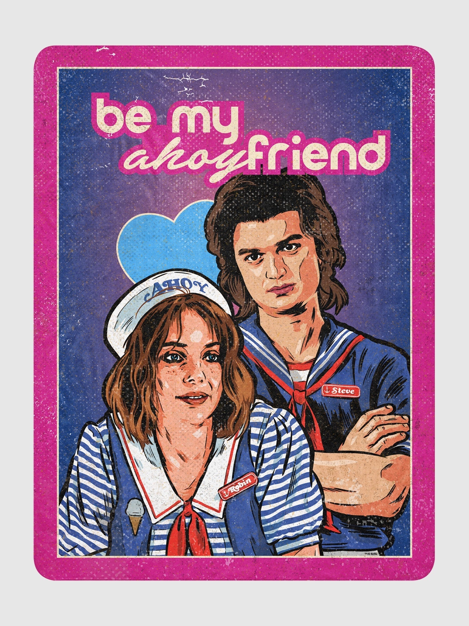 Stranger Things Be My Ahoyfriend Sherpa Blanket