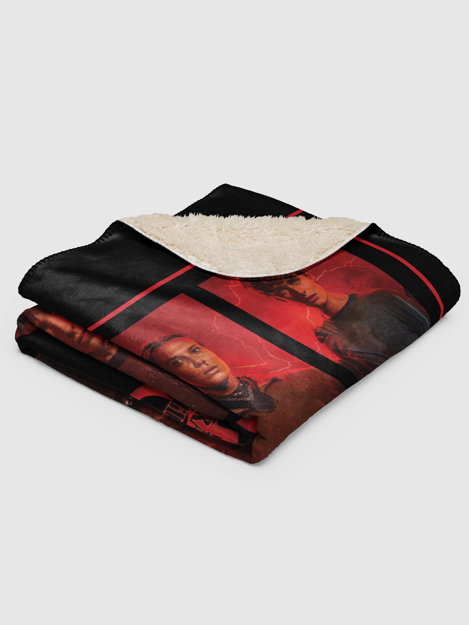 Stranger Things Sherpa Blanket Season 5 Characters Grid