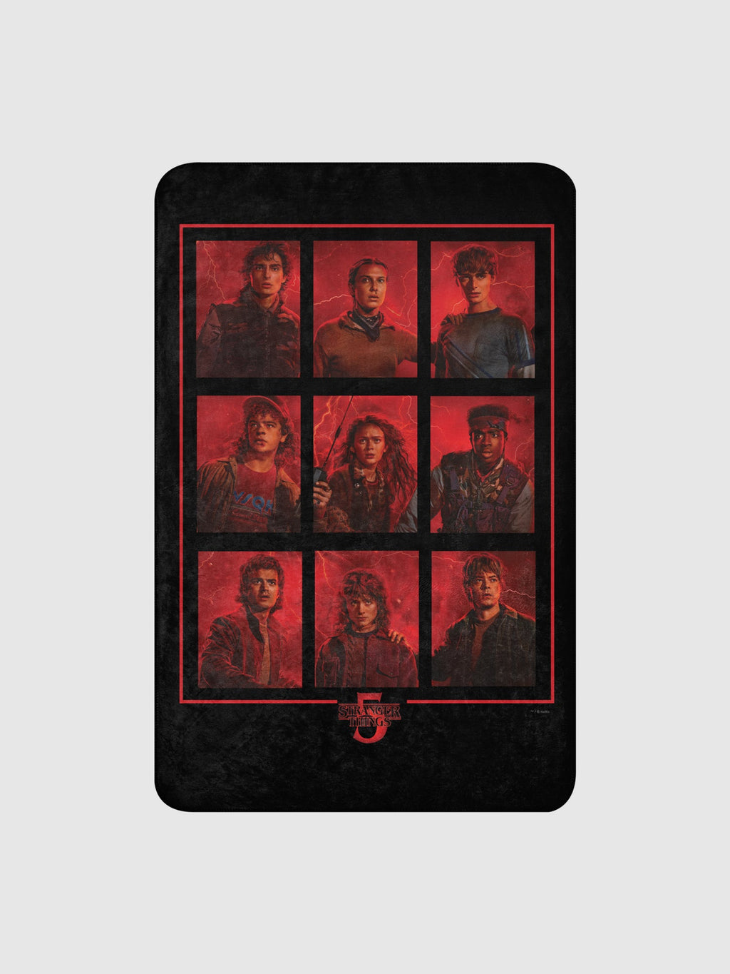 Stranger Things Sherpa Blanket Season 5 Characters Grid
