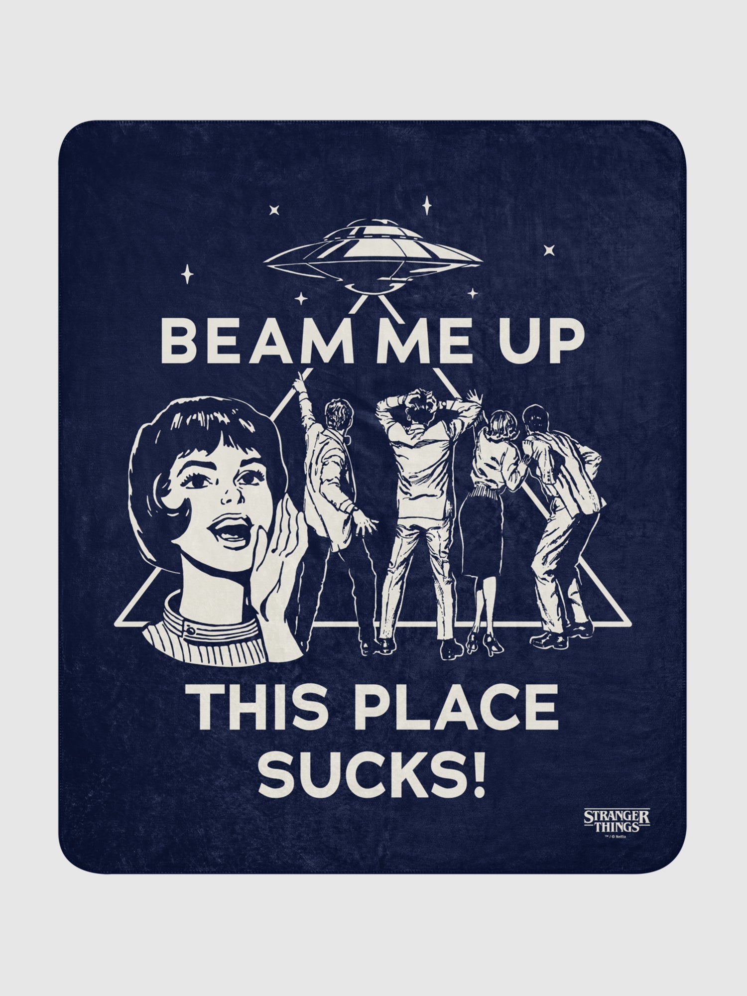 Stranger Things Beam Me Up Sherpa Blanket