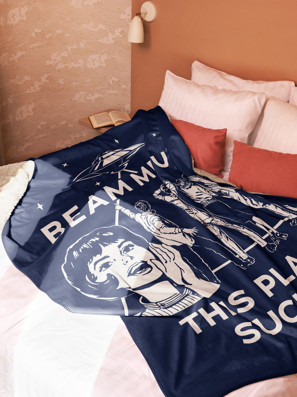 Stranger Things Beam Me Up Sherpa Blanket