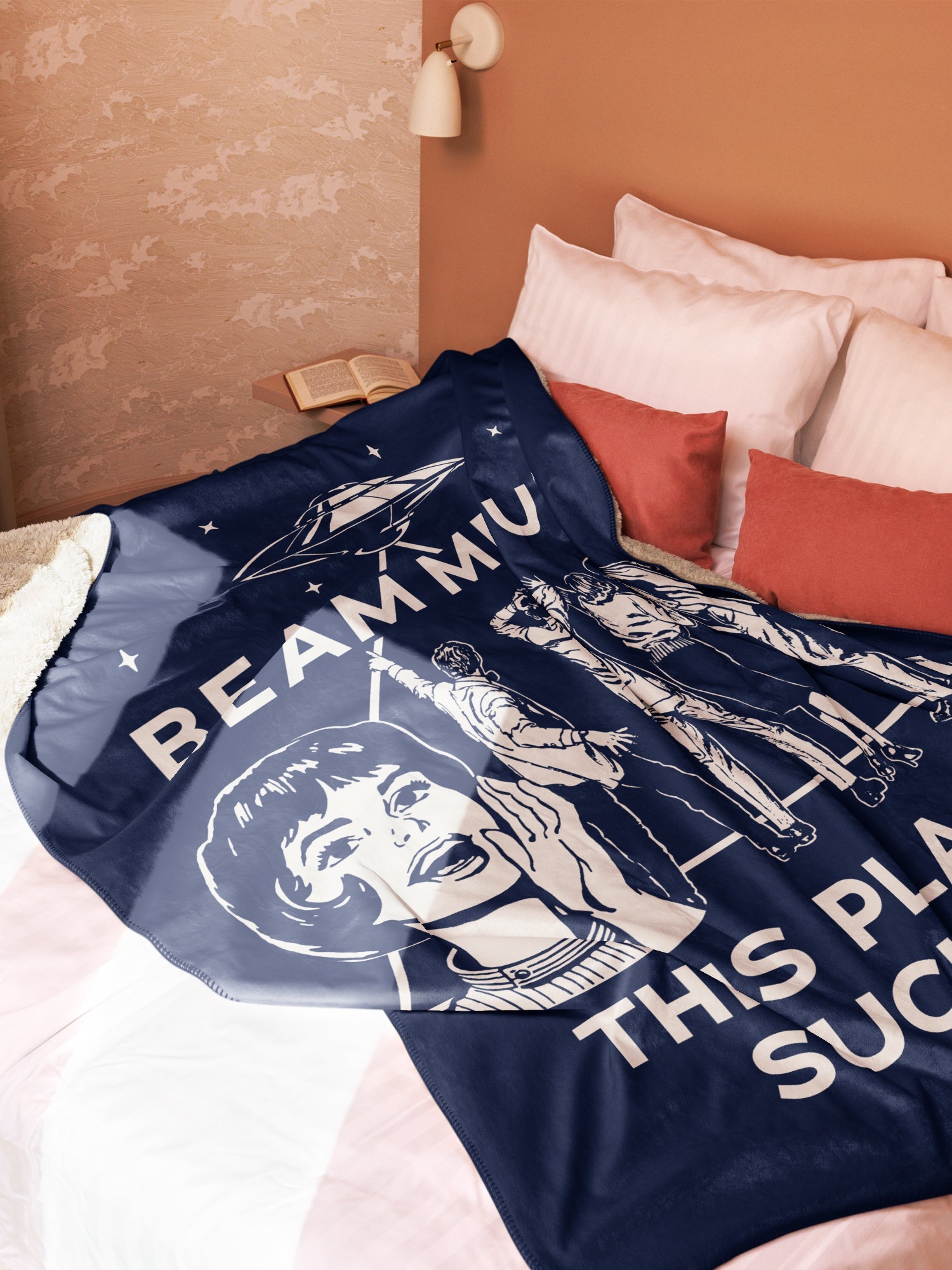 Stranger Things Beam Me Up Sherpa Blanket