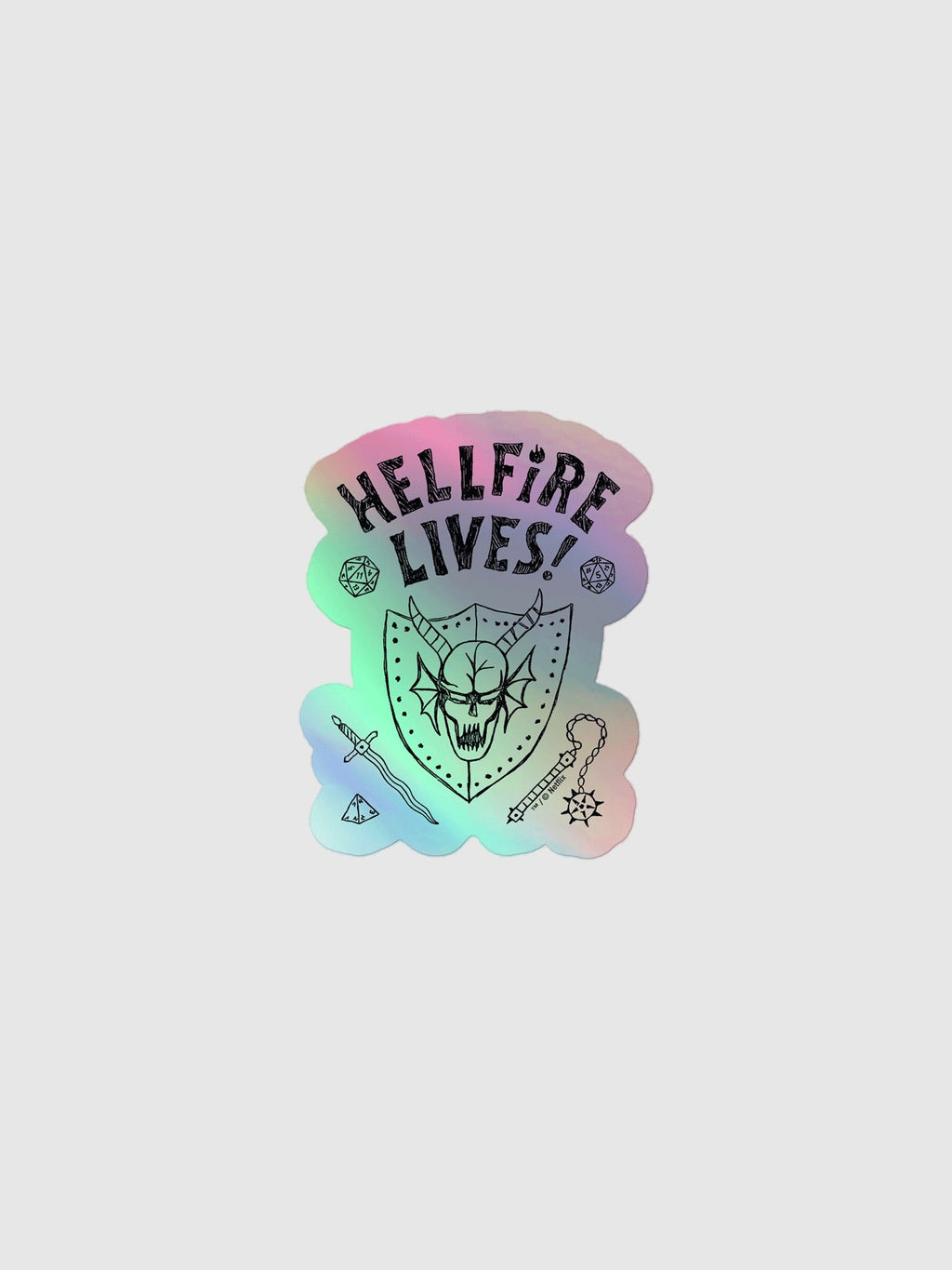 Stranger Things Hellfire Lives Holographic Sticker