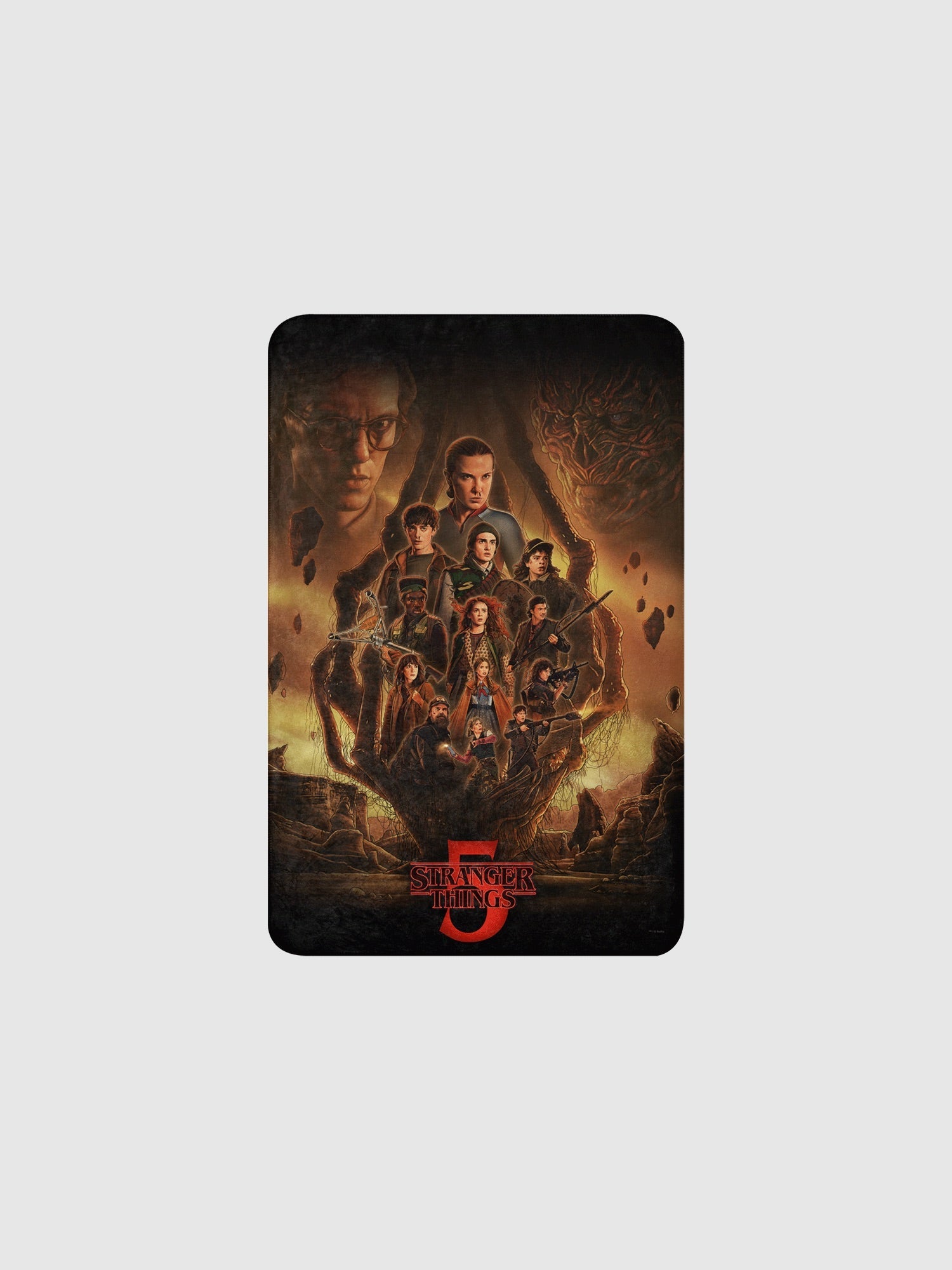 Stranger Things x Kyle Lambert Premium Sherpa Blanket Season 5 Finale Art