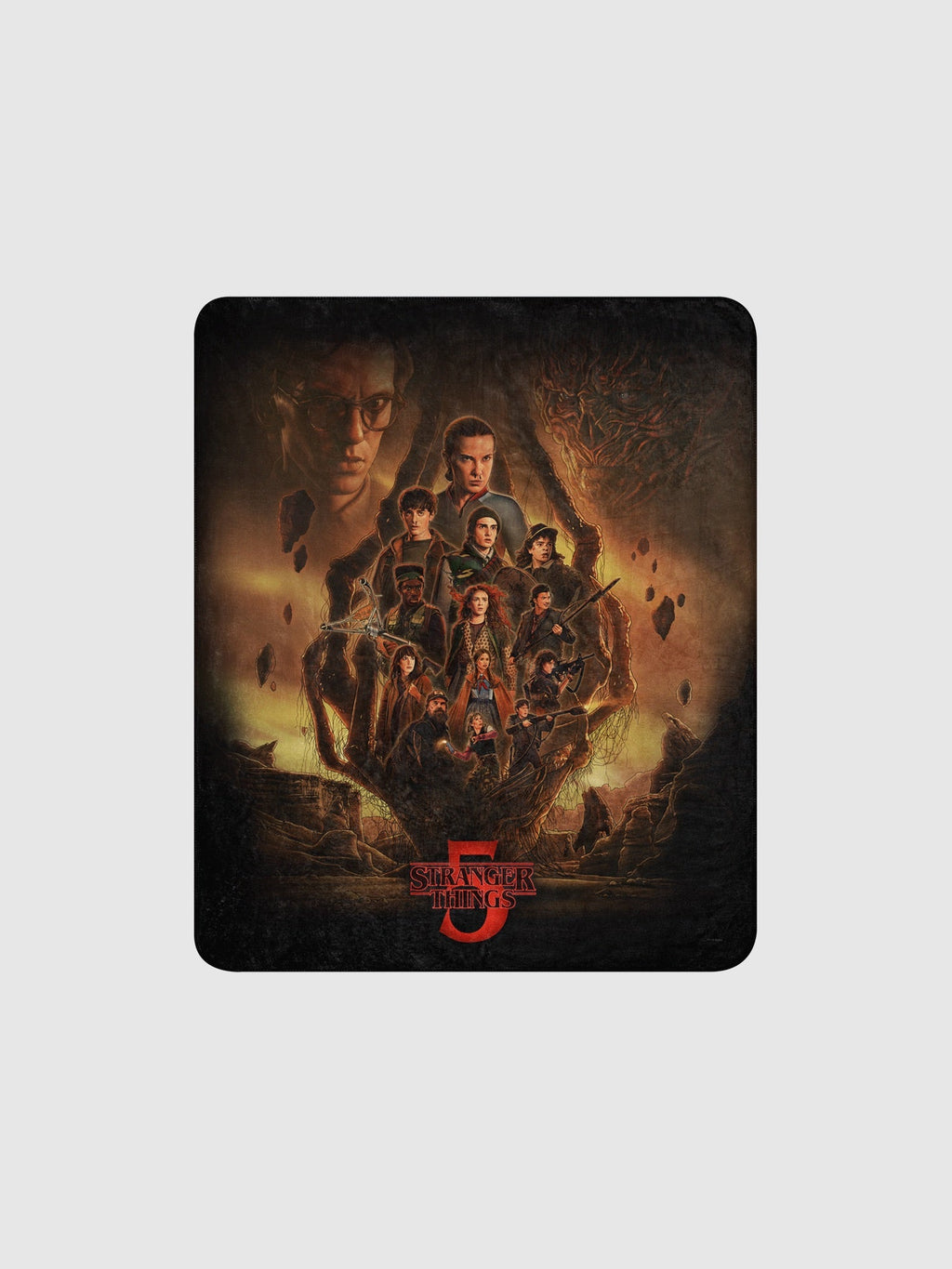 Stranger Things x Kyle Lambert Premium Sherpa Blanket Season 5 Finale Art