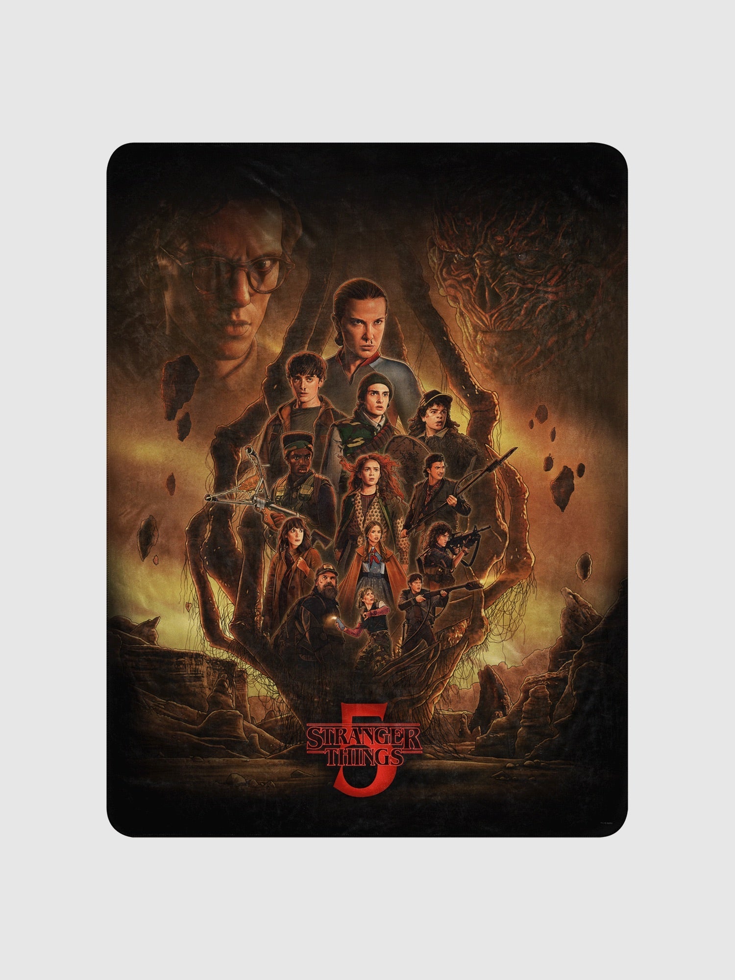 Stranger Things x Kyle Lambert Premium Sherpa Blanket Season 5 Finale Art