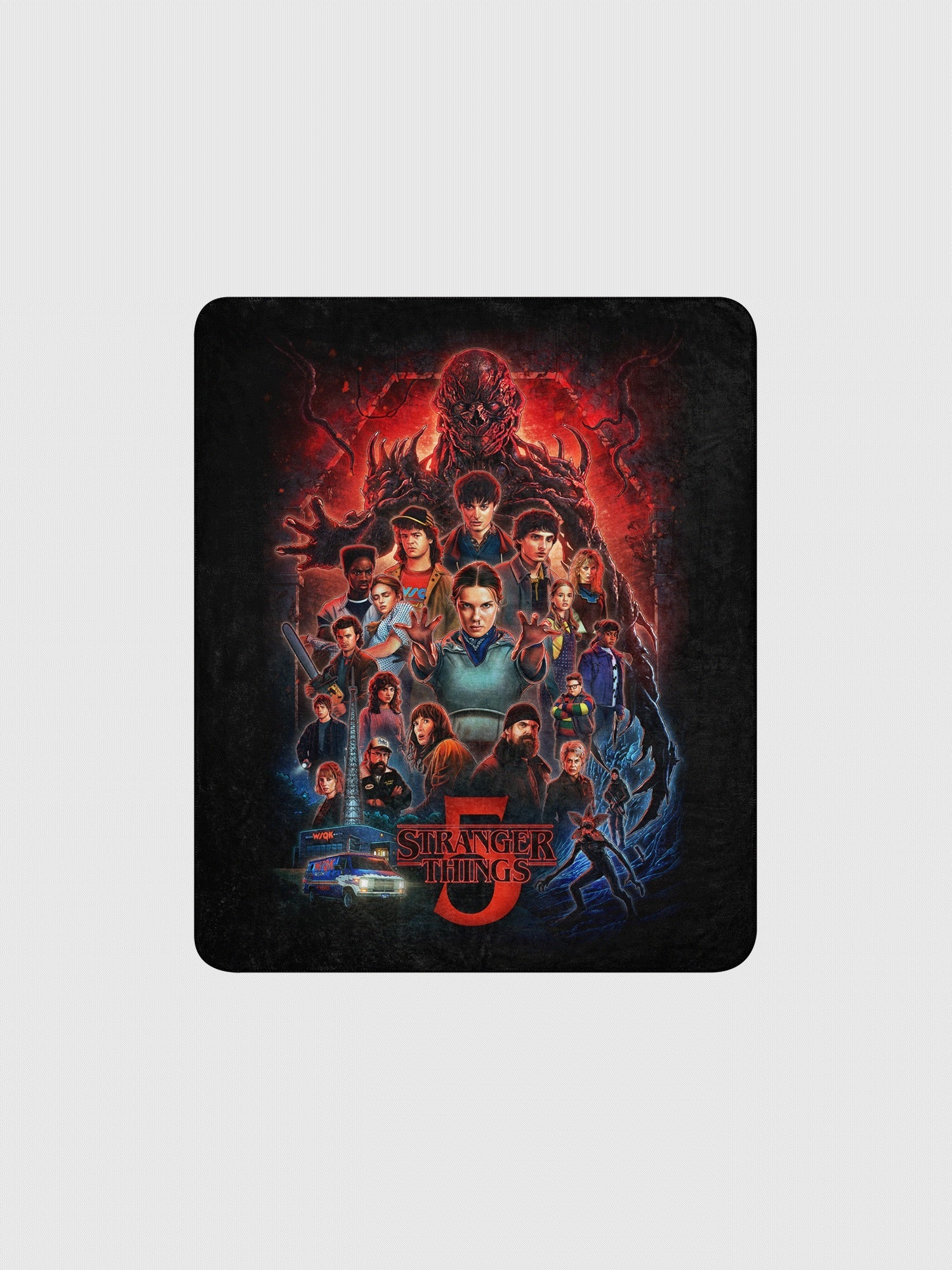 Stranger Things x Kyle Lambert Sherpa Blanket Season 5 Art