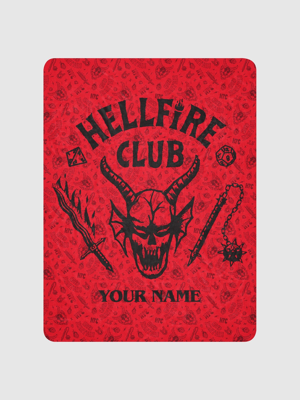 Stranger Things Hellfire Club Personalized Premium Sherpa Blanket