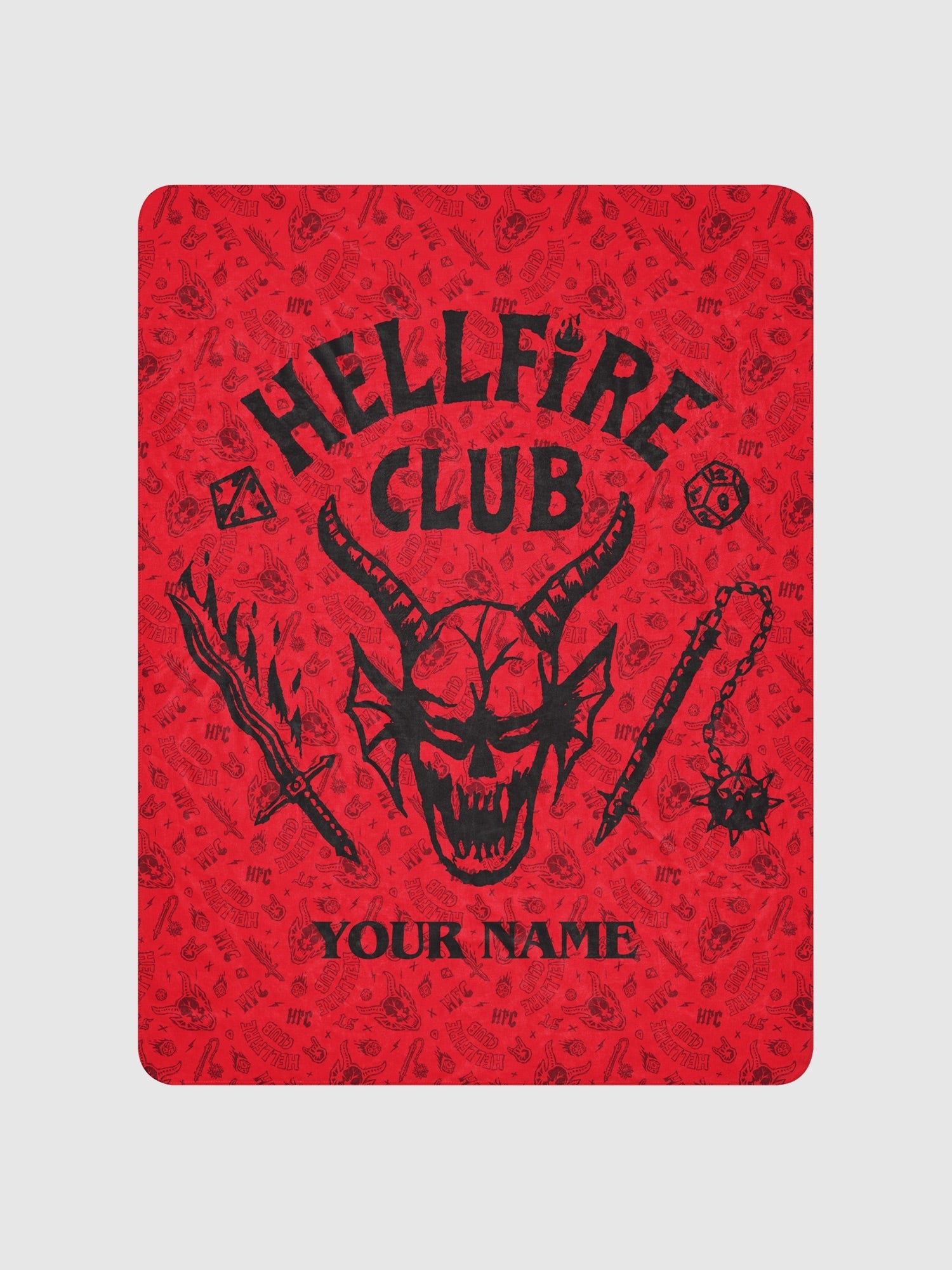 Stranger Things Hellfire Club Personalized Premium Sherpa Blanket