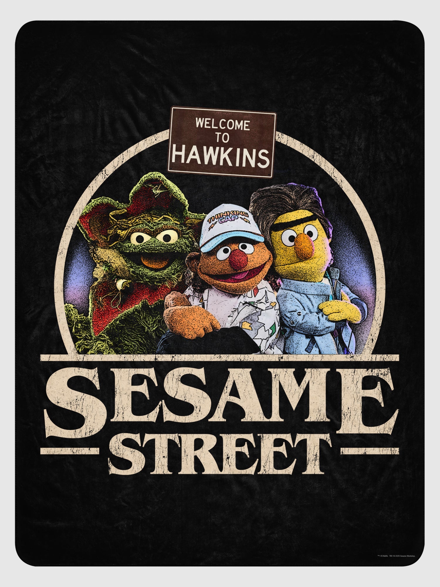 Stranger Things x Sesame Street Sherpa Blanket