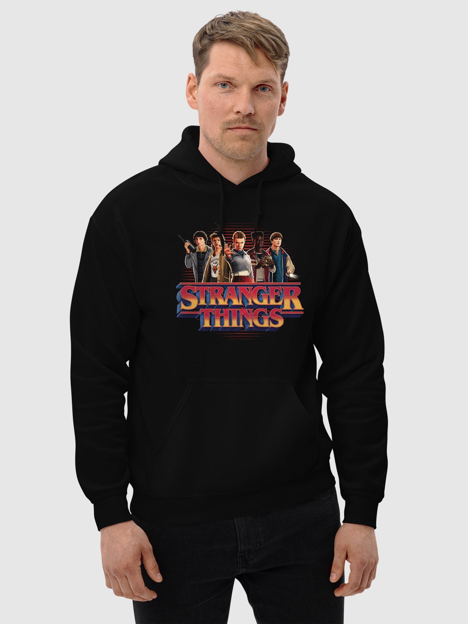 Stranger Things Character Line Up Logo Hoodie