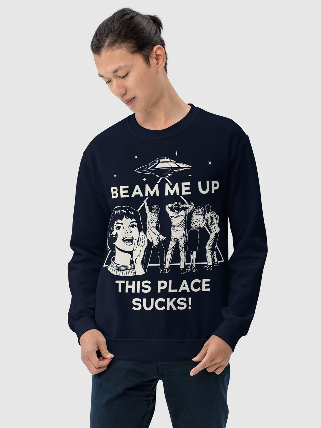 Stranger Things Beam Me Up This Place Sucks Sweatshirt