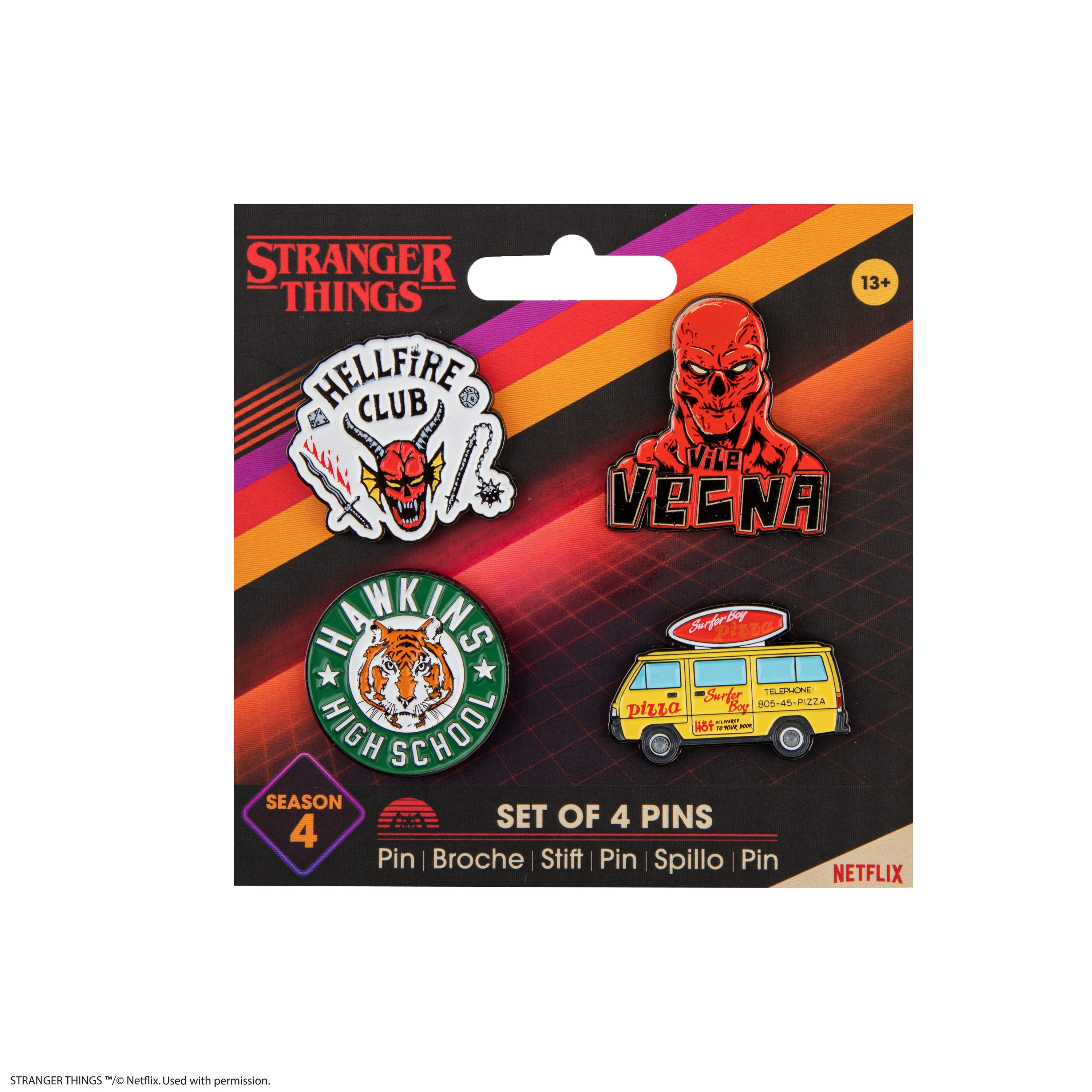 Set of 4 Stranger Things Season 4 Pins